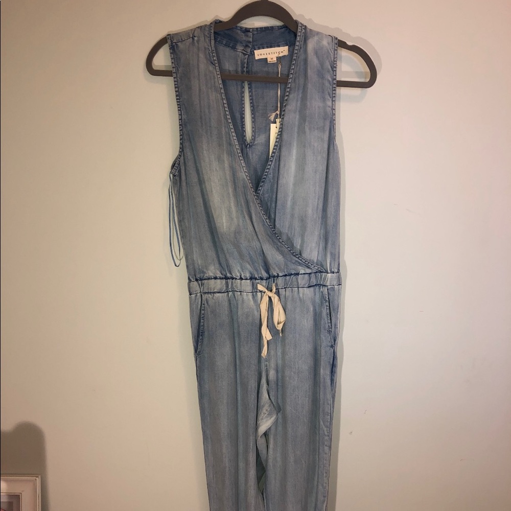 Jean jumpsuit.